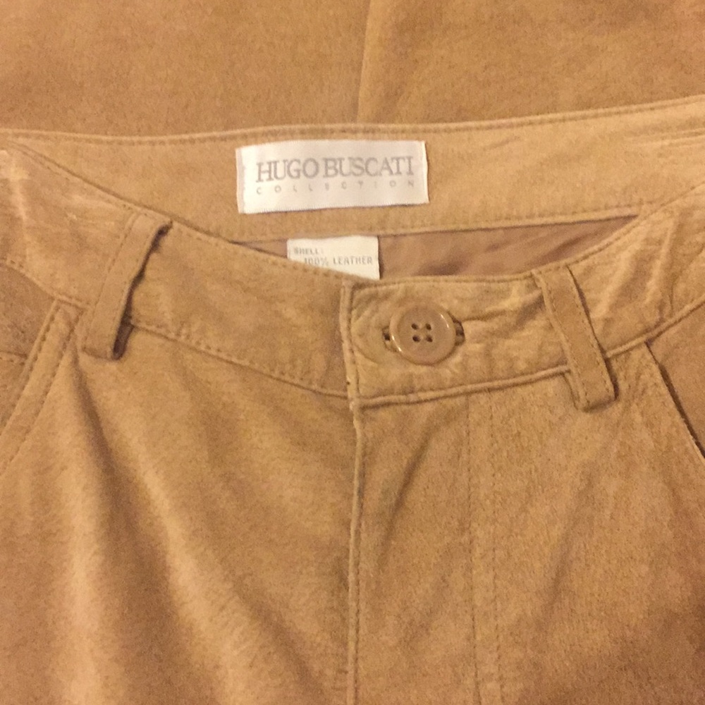 Hugo buscati tan suede pants